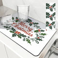 Christmas Bells Drying Mat: Absorbent Dish & Cup Placemat by Axyaa