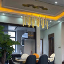 Axyaa Gold/Silver LED Pendant Light: Modern Minimalist Lighting for Dining and Living Room