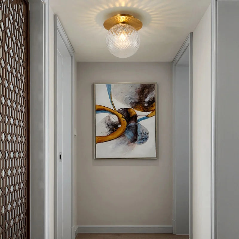 Axyaa Modern Iron Glass LED Ceiling Lamp for Home Lighting
