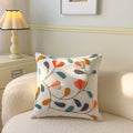 Axyaa Pastoral Flower Embroidery Throw Pillowcase - Canvas Towel Sofa Cushion Cover