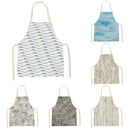 Axyaa Blue Wave Kitchen Apron: Yellow Striped Wood Texture, Adult & Kids Bib