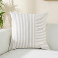 Axyaa Modern Striped Linen Pillow Covers 18x18 Square Throw Patchwork Decor