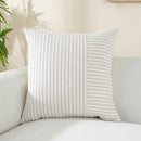 Axyaa Modern Striped Linen Pillow Covers 18x18 Square Throw Patchwork Decor