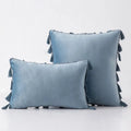 Black Tassel Pillowcases by Axyaa - Velvet Holiday Home Decoration Gift