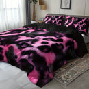 Axyaa Pink Leopard Abstract Print Duvet Cover Set for Soft and Comfortable Bedding