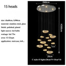 Axyaa Nordic Rrian Droplet Glass Chandelier for Luxury Living Room, Staircase, Dining, and Home Decoration