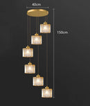 Axyaa Modern Ring Stairs Pendant Light Chandeliers for Living and Dining Room