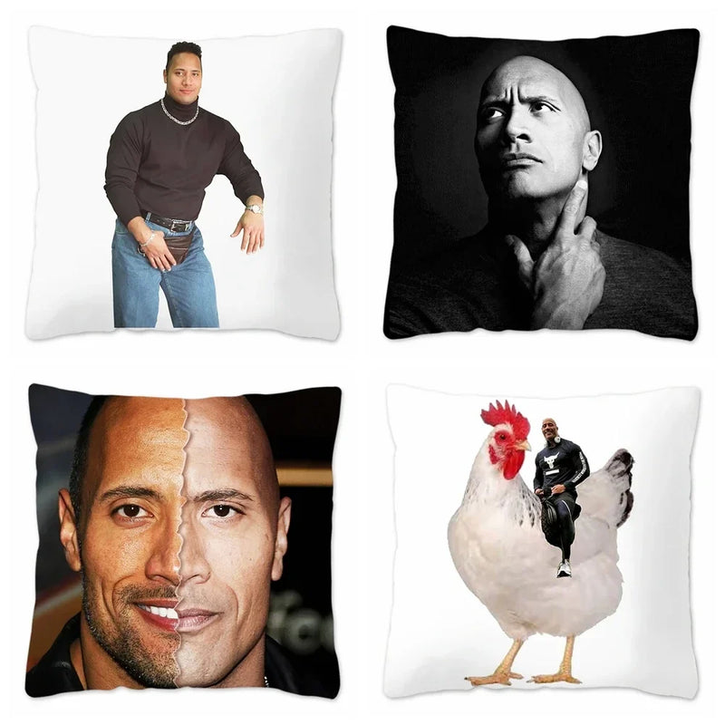 Axyaa Rock Face Cushion Cover: Funny Meme Throw Pillow for Home Decoration