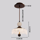 Axyaa Walnut Wood Grain Pendant Light - Antique Style Single Head Hanging Line Light