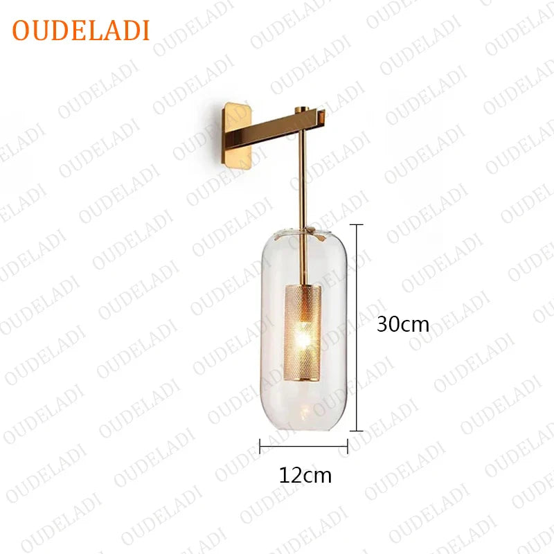 Axya Modern Glass Wall Lamps LED Mirror Light Bedroom Living Room Sconce