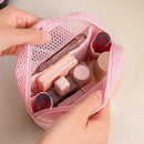 Axyaa Square Mesh Cosmetic Bag Zipper Storage Coin Purse Makeup Organizer