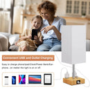 Axyaa USB-C+A Charging Ports Dimmable Bedside Lamp White Lampshade