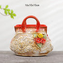 Axyaa Ceramic Embossed Flower Vase Home Decor Arrangement