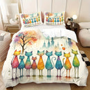 Axyaa Rainbow Sunrise Flower Field Duvet Cover Set - 3 Piece High-Definition Print Home Decor