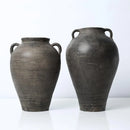 Axyaa Charcoal Gray Vase with Handles (4.9" Opening)
