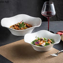 Axyaa Wave Edge Ceramic Service Bowl Set for Restaurant Tableware