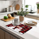 Axyaa Christmas Watercolor Draining Mat for Kitchen and Bathroom