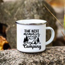 Axyaa Campfire Enamel Mug | Happy Camping Adventure Cups | Camper Van Gift