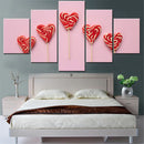 Axyaa Candy Heart Shape Canvas Wall Art Decor for Living Room