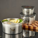 Axyaa Stainless Steel Fridge Fresh-keeping Container, Stackable & Microwave Safe