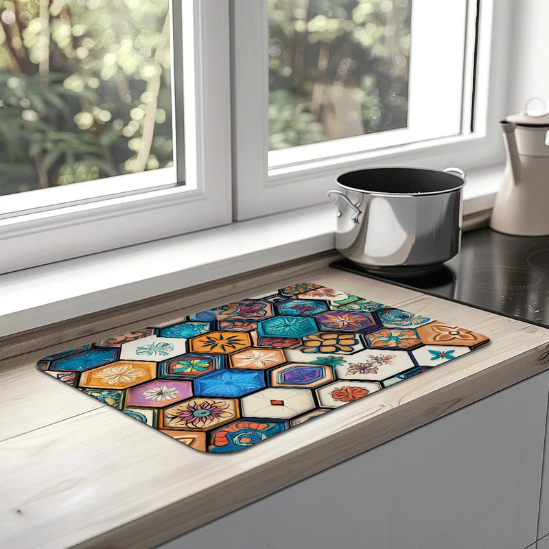 Axyaa Christmas Kitchen Draining Mat: Absorbent, Quick Dry, Antiskid Pad for Tableware