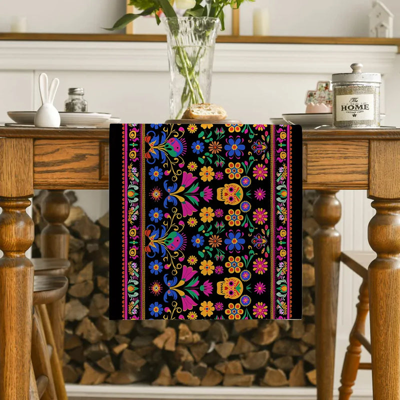 Axyaa Halloween Skulls Table Runner for Kitchen and Dining Room