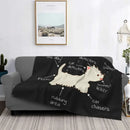 Axyaa Westie Dog Anatomy Flannel Blanket - Cozy Home Sofa Office Travel Throw