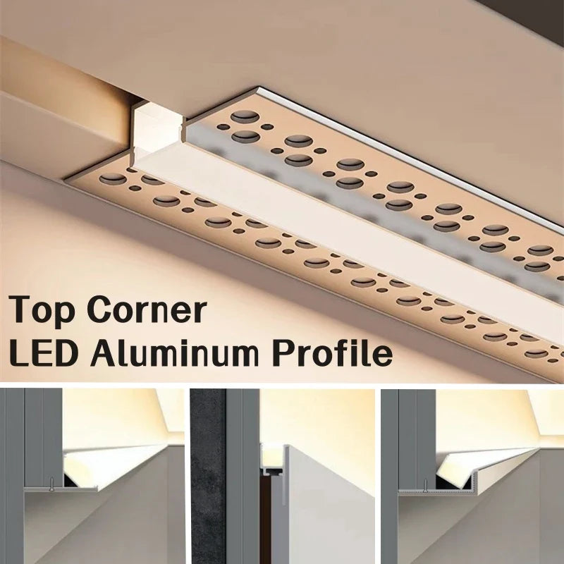 Axyaa LED Aluminum Profile for Corner Ceiling Recessed Lighting Decoration