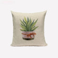 Axyaa Nordic Cactus Pillowcase 45*45cm Beige Fur Linen Cushion Cover