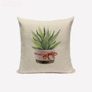 Axyaa Nordic Cactus Pillowcase 45*45cm Beige Fur Linen Cushion Cover