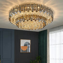 Axyaa Modern Gold Crystal Ceiling Lamp - Luxury Lighting for Living Room and Bedroom