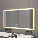 Axyaa LED Aluminum Frame Mirror: Large Wall Mount, Anti-Fog, Dimmable Front Light, 3 Colors