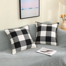 Axyaa Plaid Throw Pillow Covers 16x16in Set of 2 - Luxury Soft Home Decor Cushion Cases