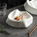 Axyaa White Mountain Shaped Ceramic Plate Set for Molecular Cuisine