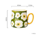 Axyaa 16oz Hand Drawn Ceramic Mug, Breakfast Cereal Coffee Cup