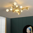 Axyaa Gold Crystal Pendant Light - Modern Dimmable Bedroom Hanging Lamp