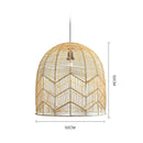 Axyaa Retro Rattan Pendant Lights Vintage Suspension Luminaire