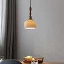 Axyaa White Ceramic LED Pendant Light - Japan Style Hanging Lamp for Home Decor