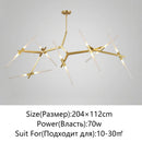 Axyaa Herringbone Branches Pendant Chandelier - Modern Minimalist Nordic Tree Lighting