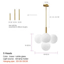 Axyaa French Cream Chandelier Bubble Glass Pendant Light with 5/13 Heads for Home Décor