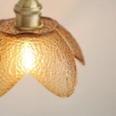 Axyaa Amber Glass LED Pendant Lighting: Japan Style Hanging Lamp for Home Decor