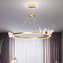 Axyaa Nordic Butterfly LED Chandelier - Gold Luxury Lighting for Bedroom, Dining Room & Parlor
