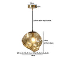 Axyaa Amber Glass LED Pendant Lamp: Industrial Vintage Luxury Hanging Light