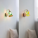 Axyaa Glass Wood LED Wall Lamp for Bedroom Bathroom Mirror Fixture