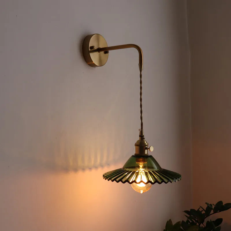 Axyaa Copper Glass LED Wall Sconce - Stylish Indoor Stair Light Fixtures