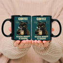Axyaa Black Cat Coffee Mug, 11oz Ceramic Tea Cup