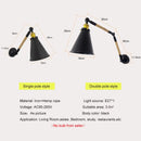 Axyaa Industrial Iron Folding Wall Lamp with Hemp Rope Detail