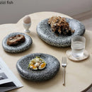 Axyaa Ceramic Shape Plate for Pastries, Sushi, and Desserts