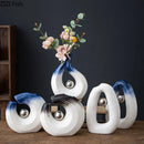 Axyaa Silver Ball Ceramic Vase for Elegant Room Decor