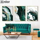 Green Marble Abstract Canvas Wall Art by Axyaa - Modern Nordic Home Decor